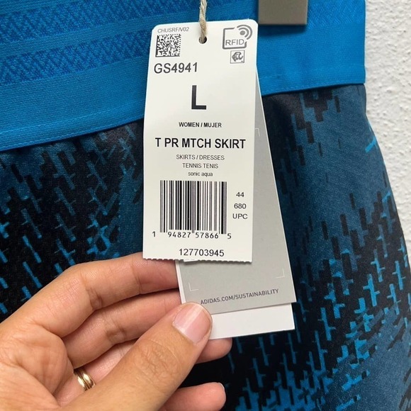 NWT Adidas Tennis PRIMEBLUE PRINTED MATCH SKIRT - Picture 6 of 8